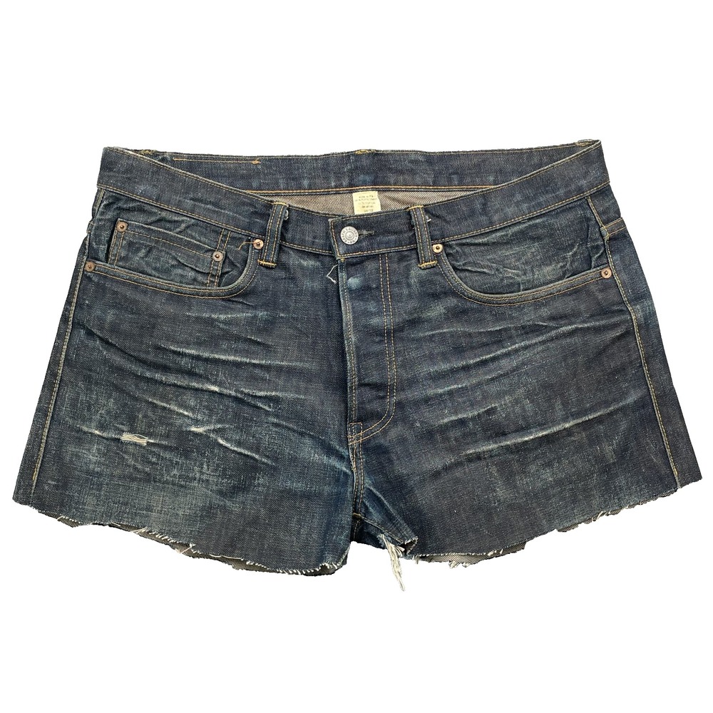 RRL Ralph Lauren Denim Shorts Women's 36x2* Y2K Western Ring Spun Distressed Y2k - Picture 1 of 10